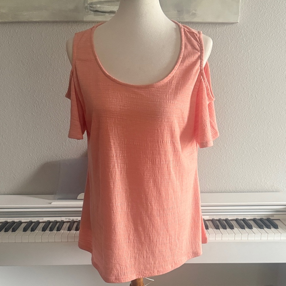 Peach Cold Shoulder Top by Ninety Clothing Co Sz Large